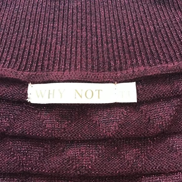 Why Not Women's Maroon Long Sleeve Pockets Full Zip Sweater Size S/M - Picture 6 of 10